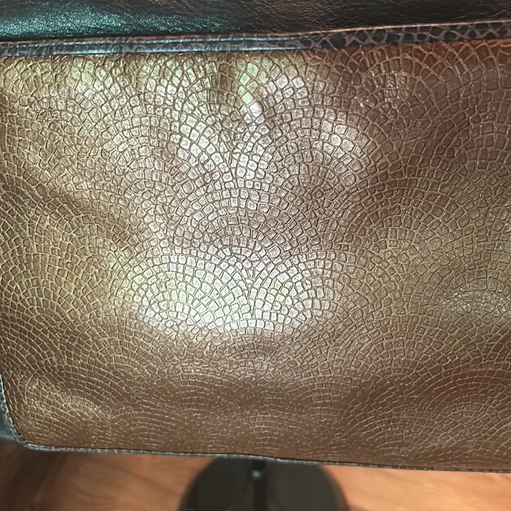 Susan Gail Black/Metallic Leather and Multi Textured Vintage Leather Bag - Picture 3 of 14
